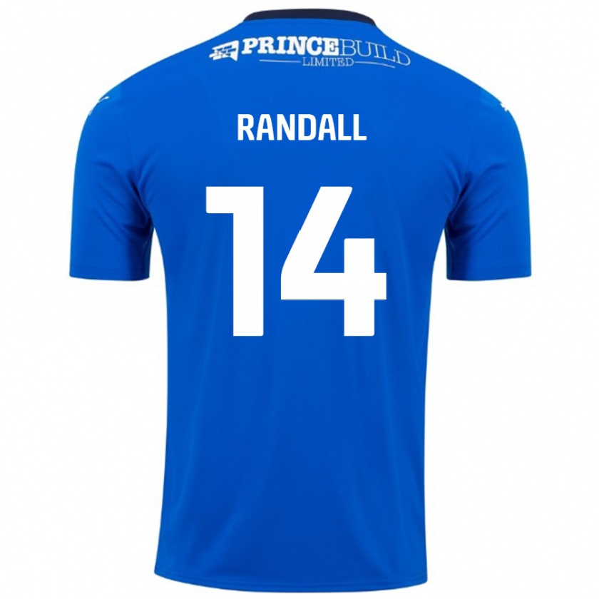 Kandiny Homme Maillot Joel Randall #14 Bleu Blanc Tenues Domicile 2024/25 T-Shirt