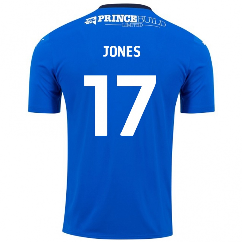 Kandiny Homme Maillot Ricky-Jade Jones #17 Bleu Blanc Tenues Domicile 2024/25 T-Shirt