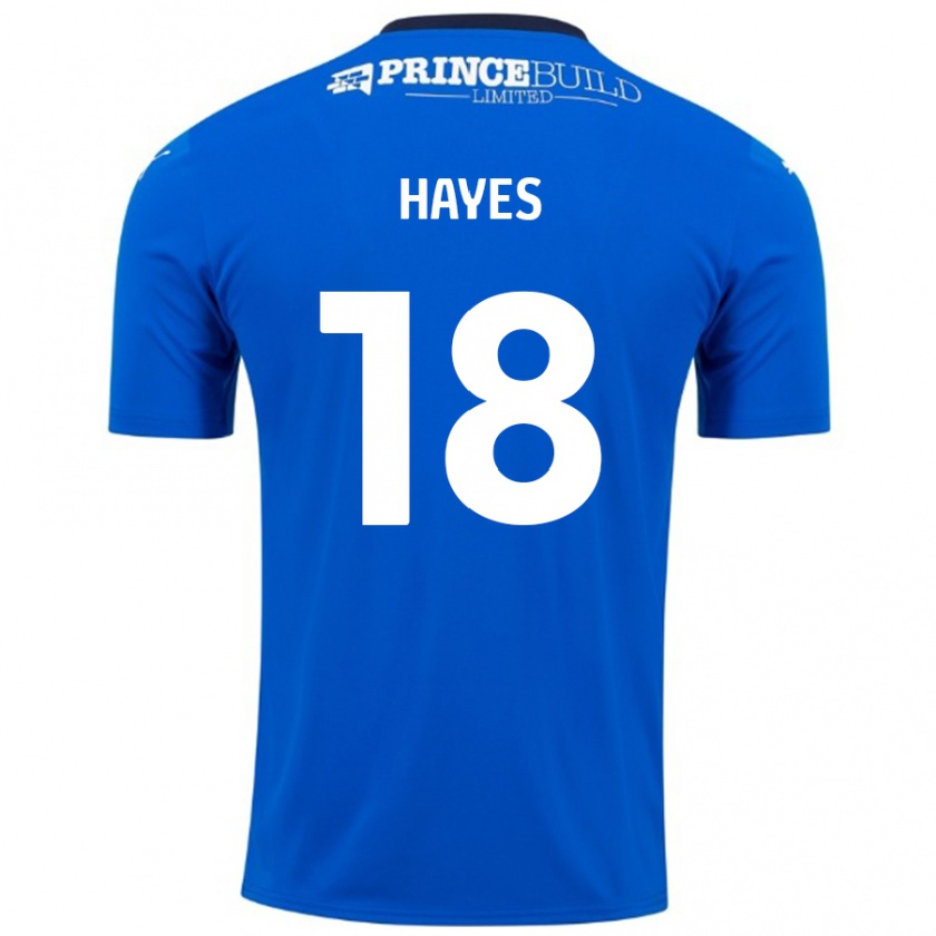 Kandiny Homme Maillot Cian Hayes #18 Bleu Blanc Tenues Domicile 2024/25 T-Shirt