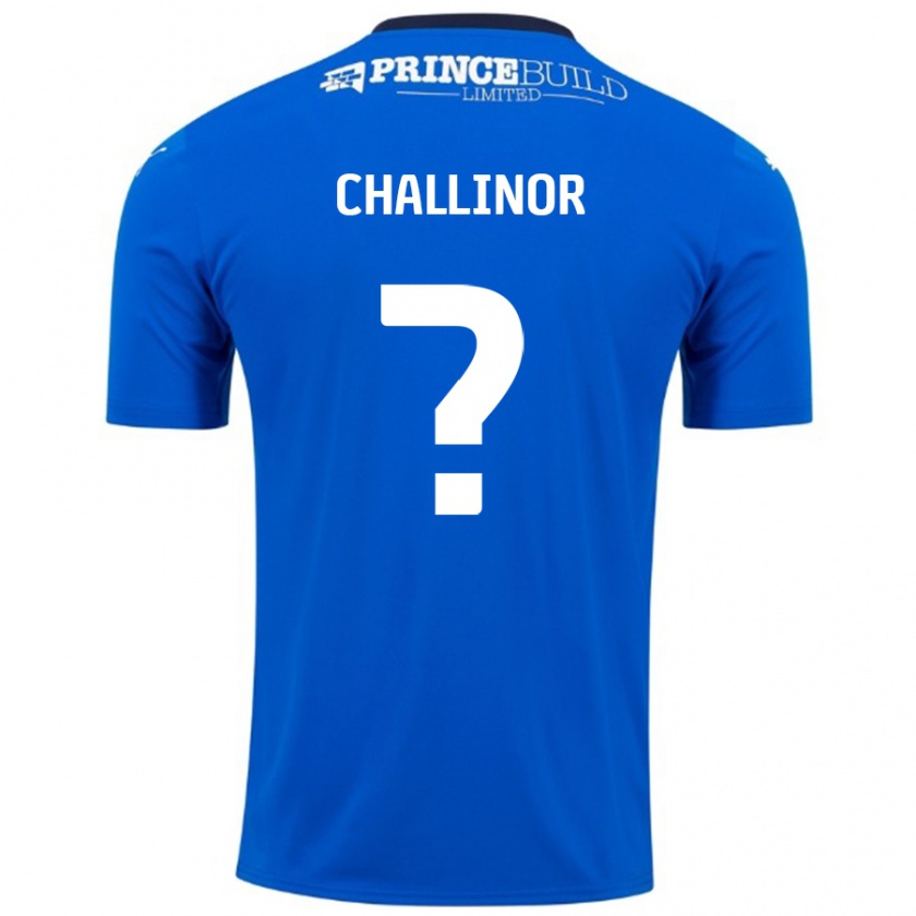 Kandiny Homme Maillot Ben Challinor #0 Bleu Blanc Tenues Domicile 2024/25 T-Shirt