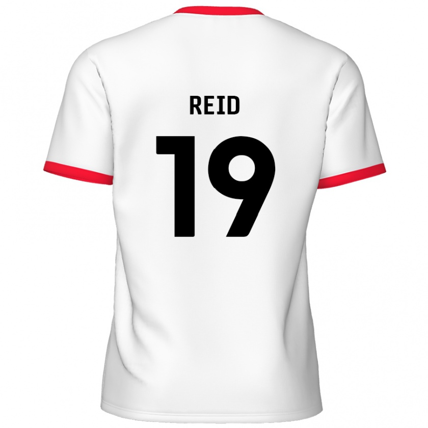 Kandiny Homme Maillot Jamie Reid #19 Blanc Rouge Tenues Domicile 2024/25 T-Shirt