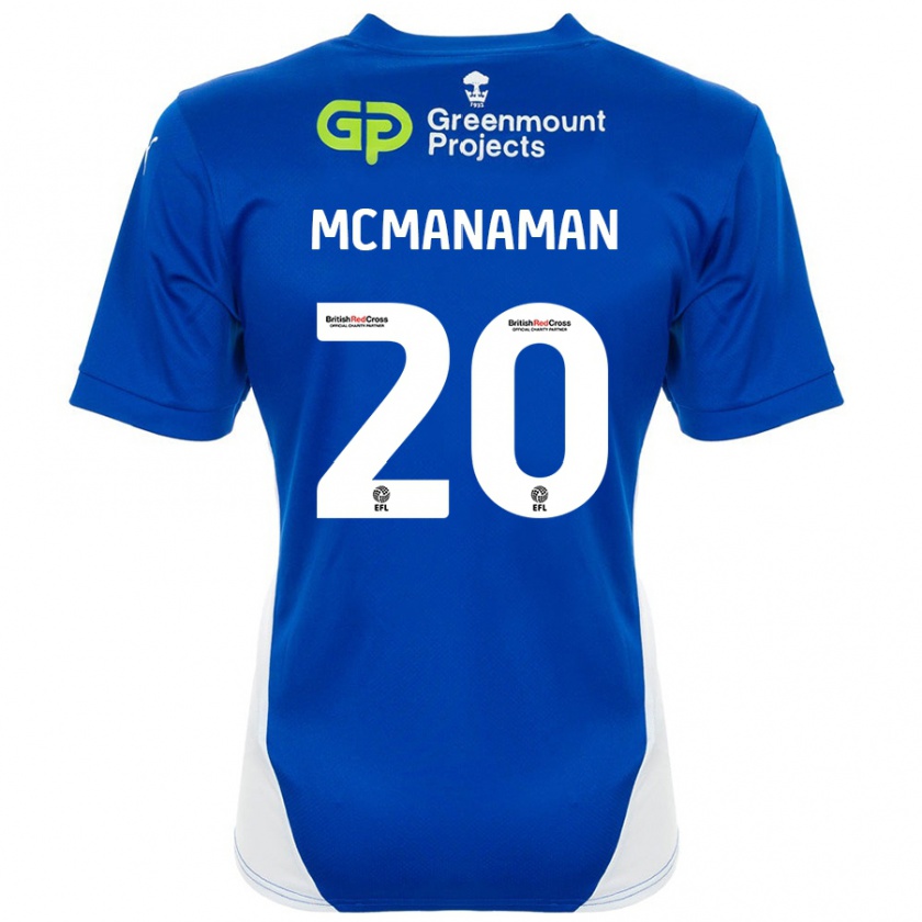 Kandiny Homme Maillot Callum Mcmanaman #20 Bleu Blanc Tenues Domicile 2024/25 T-Shirt