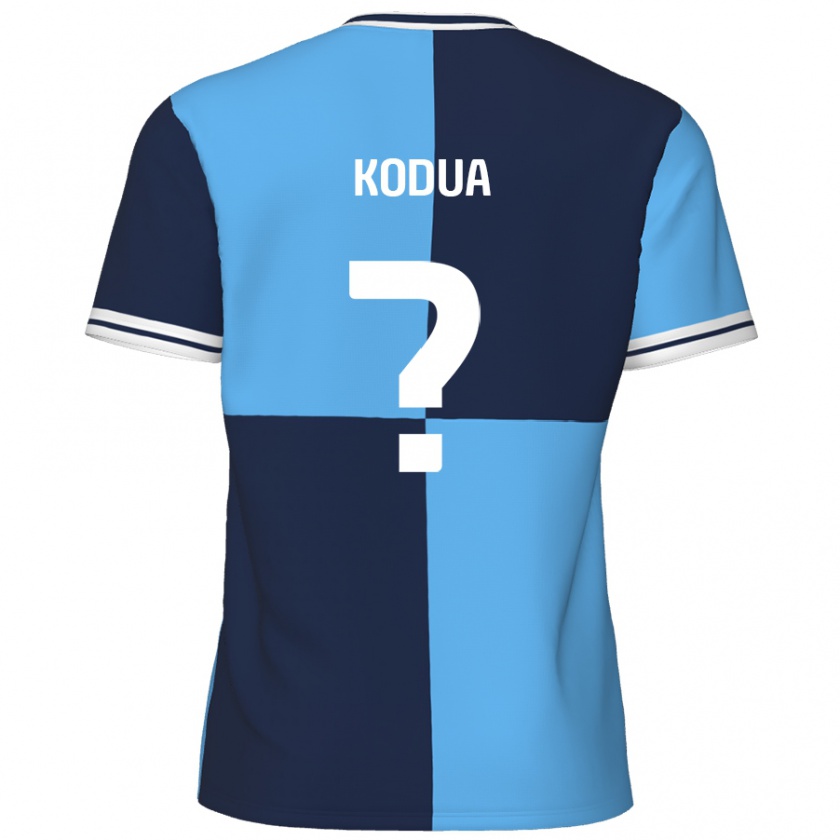 Kandiny Homme Maillot Gideon Kodua #0 Bleu Ciel Bleu Foncé Tenues Domicile 2024/25 T-Shirt