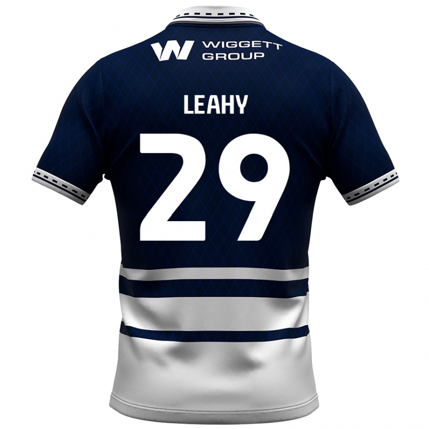 Kandiny Homme Maillot Tom Leahy #29 Bleu Marine Blanc Tenues Domicile 2024/25 T-Shirt