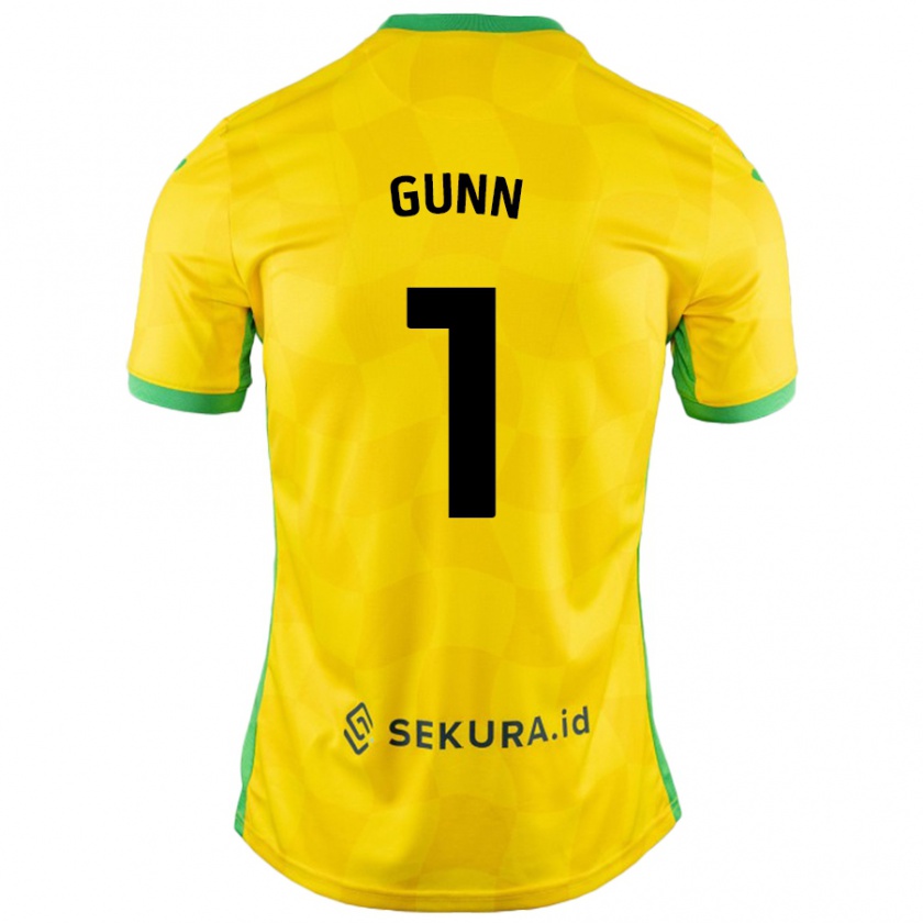 Kandiny Homme Maillot Angus Gunn #1 Jaune Vert Tenues Domicile 2024/25 T-Shirt