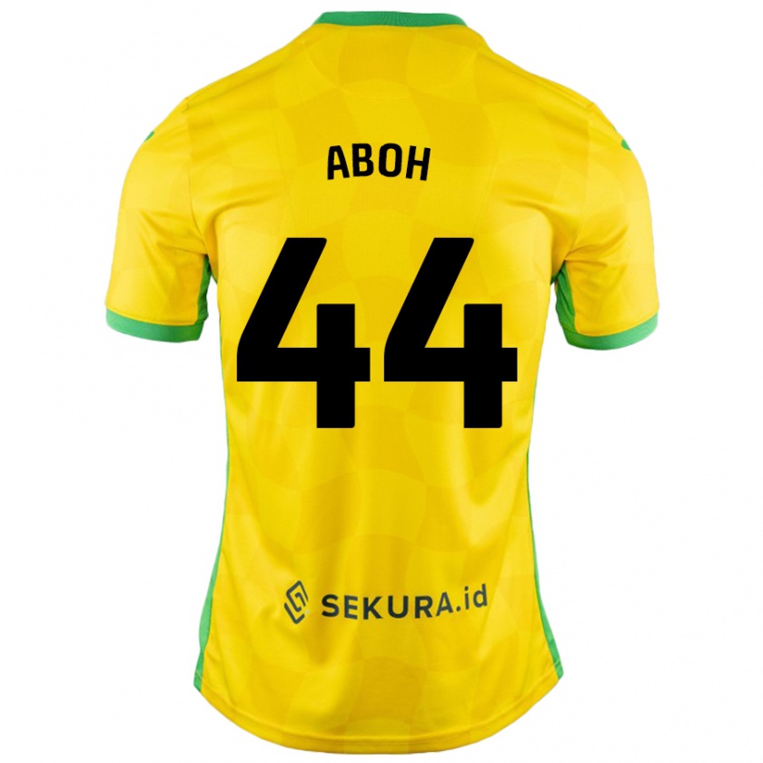 Kandiny Homme Maillot Ken Aboh #44 Jaune Vert Tenues Domicile 2024/25 T-Shirt