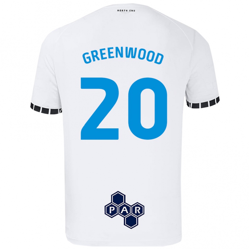 Kandiny Homme Maillot Sam Greenwood #20 Blanc Tenues Domicile 2024/25 T-Shirt