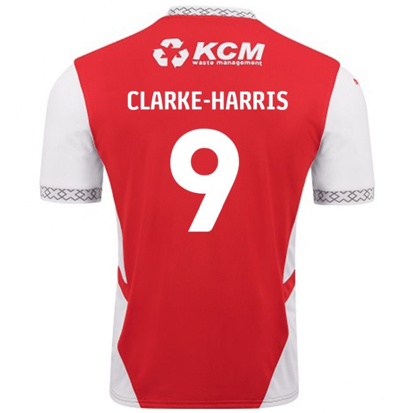 Kandiny Homme Maillot Jonson Clarke-Harris #9 Rouge Blanc Tenues Domicile 2024/25 T-Shirt