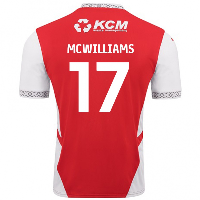 Kandiny Homme Maillot Shaun Mcwilliams #17 Rouge Blanc Tenues Domicile 2024/25 T-Shirt