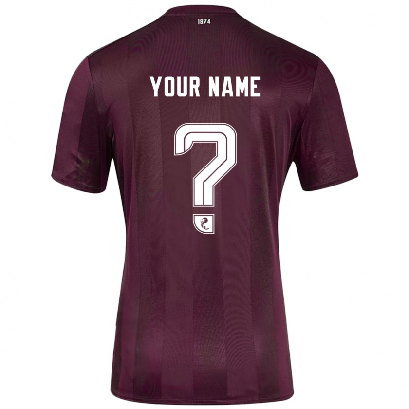 Kandiny Homme Maillot Votre Nom #0 Bordeaux Tenues Domicile 2024/25 T-Shirt