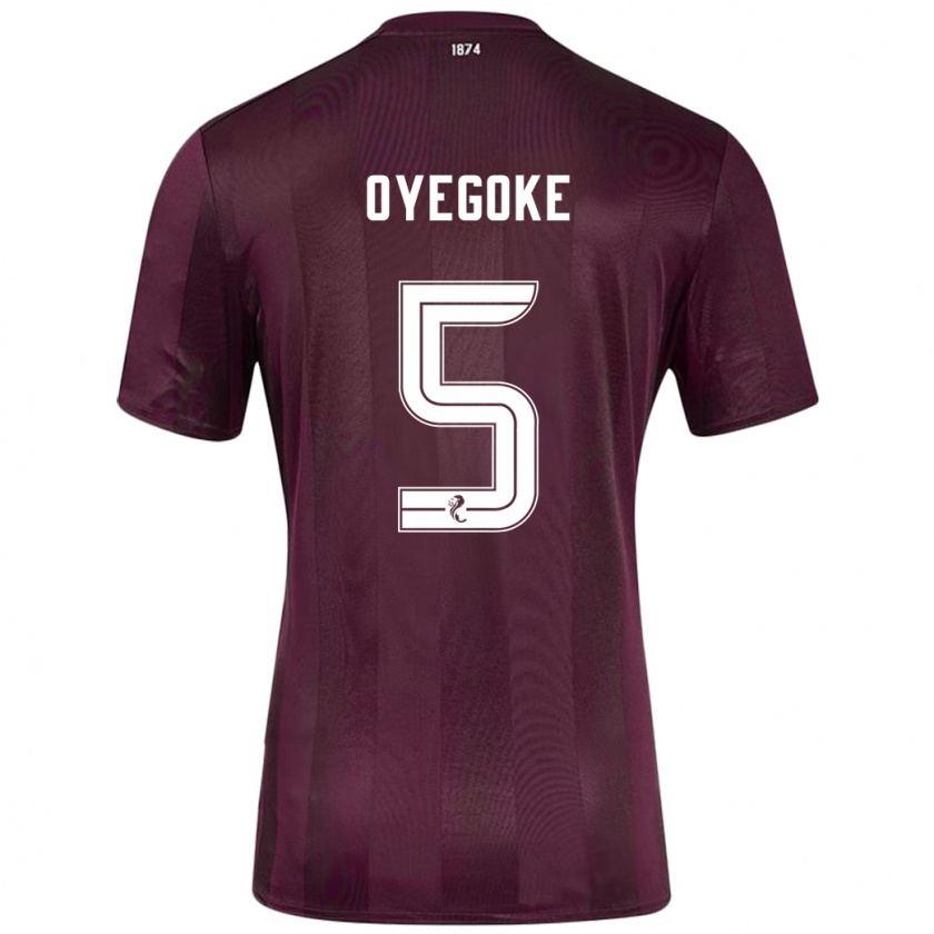 Kandiny Homme Maillot Daniel Oyegoke #5 Bordeaux Tenues Domicile 2024/25 T-Shirt