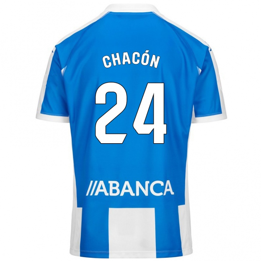 Kandiny Homme Maillot Luis Chacón #24 Bleu Blanc Tenues Domicile 2024/25 T-Shirt