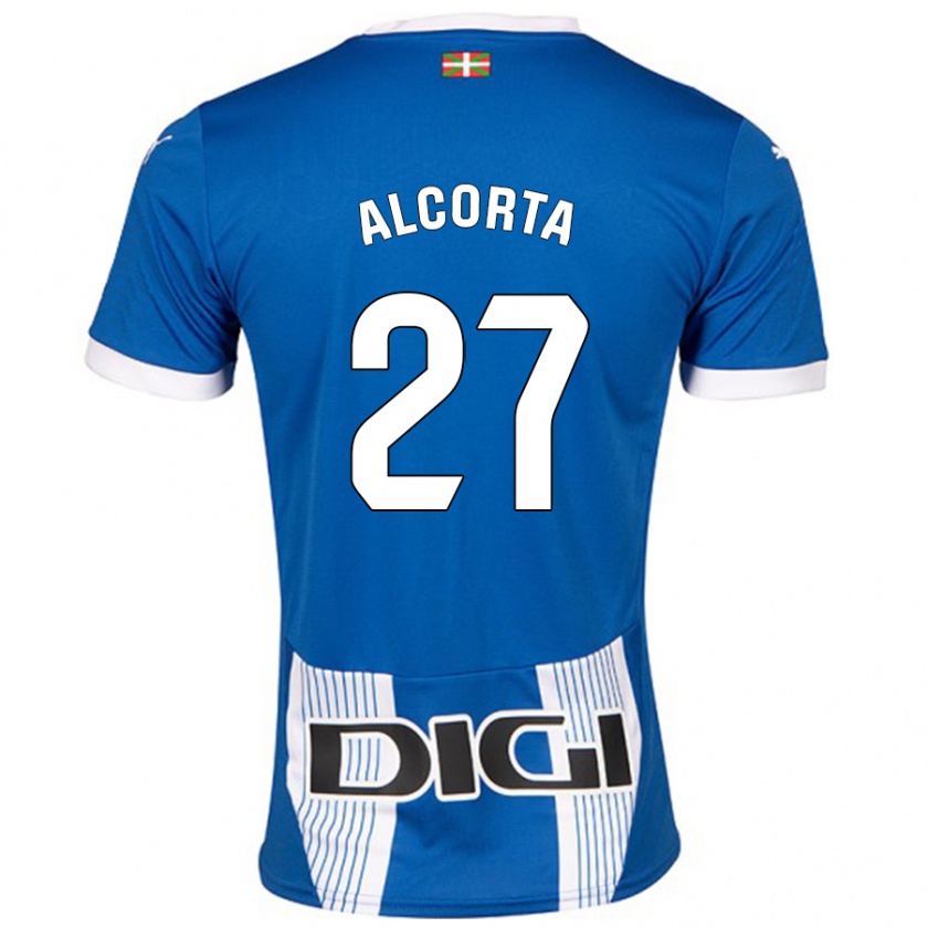 Kandiny Homme Maillot Alaitz Alcorta #27 Bleu Tenues Domicile 2024/25 T-Shirt