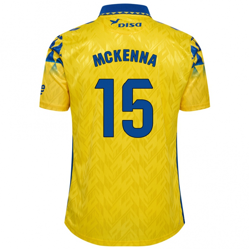 Kandiny Homme Maillot Scott Mckenna #15 Jaune Bleu Tenues Domicile 2024/25 T-Shirt