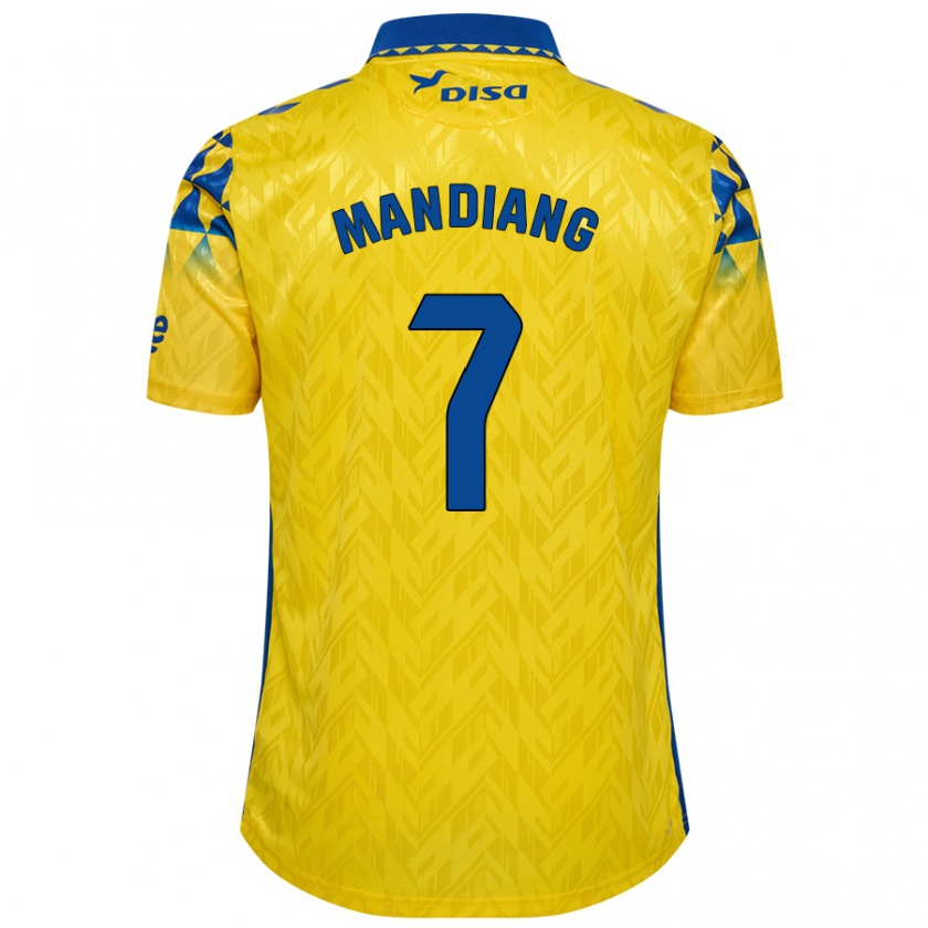 Kandiny Homme Maillot Saliou Mandiang #7 Jaune Bleu Tenues Domicile 2024/25 T-Shirt