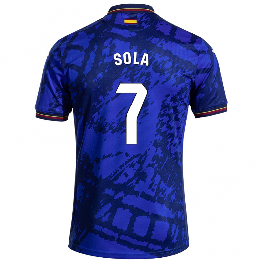 Kandiny Homme Maillot Álex Sola #7 Bleu Foncé Tenues Domicile 2024/25 T-Shirt