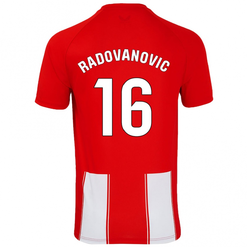 Kandiny Homme Maillot Aleksandar Radovanovic #16 Rouge Blanc Tenues Domicile 2024/25 T-Shirt