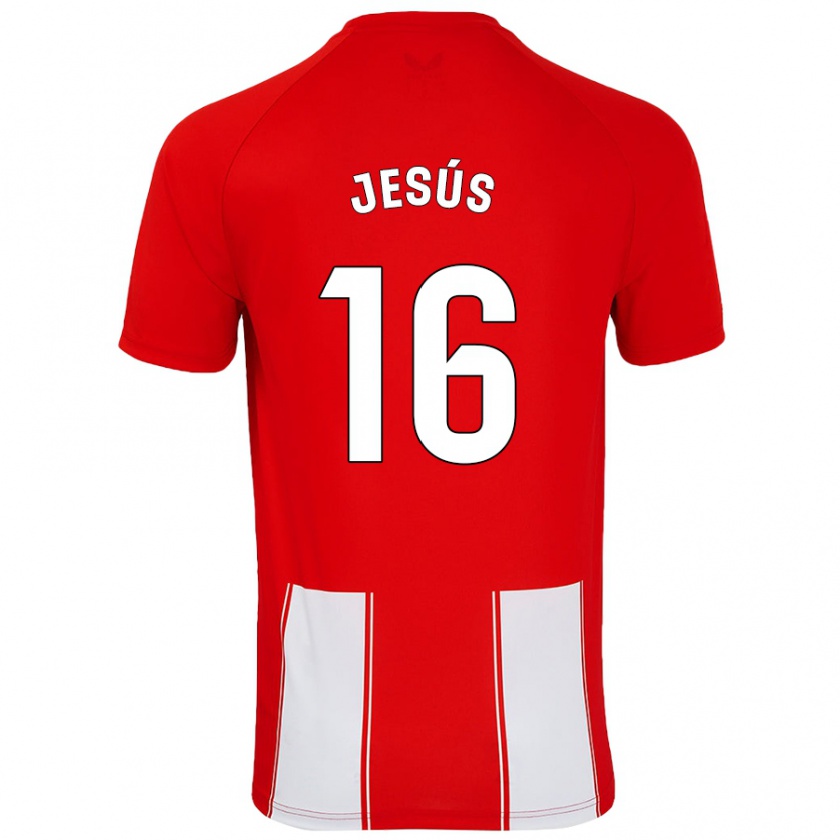 Kandiny Homme Maillot Antonio Jesús #16 Rouge Blanc Tenues Domicile 2024/25 T-Shirt