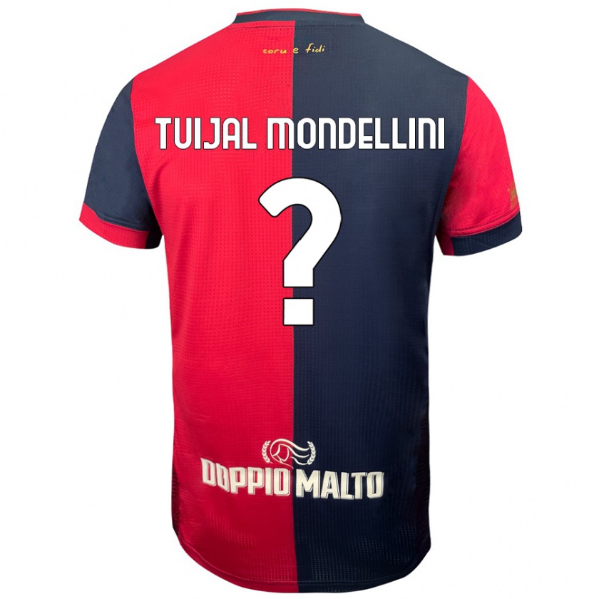 Kandiny Homme Maillot Luca Tuijal Mondellini #0 Rouge Bleu Foncé Tenues Domicile 2024/25 T-Shirt