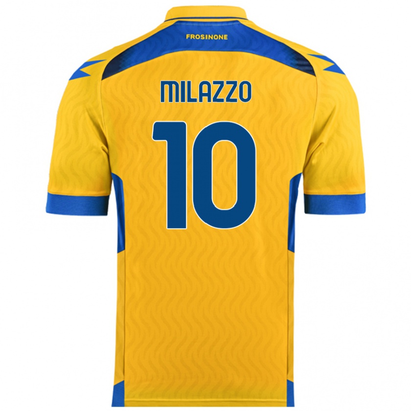 Kandiny Homme Maillot Simone Milazzo #10 Jaune Tenues Domicile 2024/25 T-Shirt