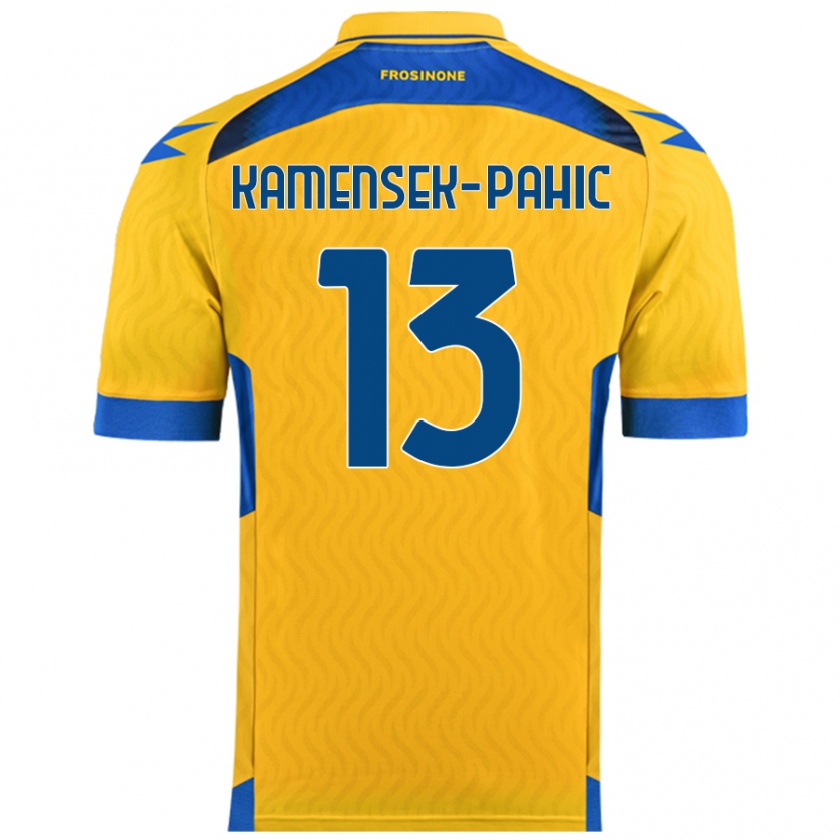 Kandiny Homme Maillot Matjaz Kamensek-Pahic #13 Jaune Tenues Domicile 2024/25 T-Shirt