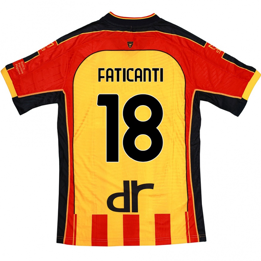 Kandiny Homme Maillot Giacomo Faticanti #18 Jaune Rouge Tenues Domicile 2024/25 T-Shirt