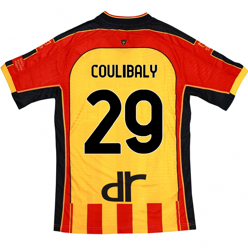 Kandiny Homme Maillot Lassana Coulibaly #29 Jaune Rouge Tenues Domicile 2024/25 T-Shirt