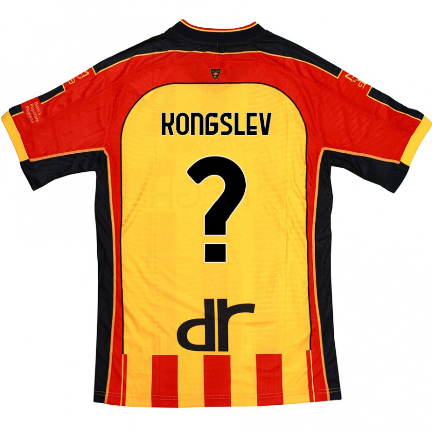 Kandiny Homme Maillot Frederik Kongslev #0 Jaune Rouge Tenues Domicile 2024/25 T-Shirt