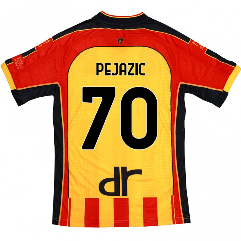 Kandiny Homme Maillot Mario Pejazic #70 Jaune Rouge Tenues Domicile 2024/25 T-Shirt