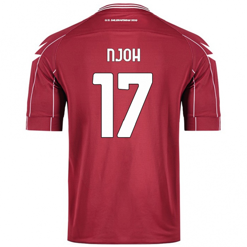 Kandiny Homme Maillot Lilian Njoh #17 Bordeaux Tenues Domicile 2024/25 T-Shirt