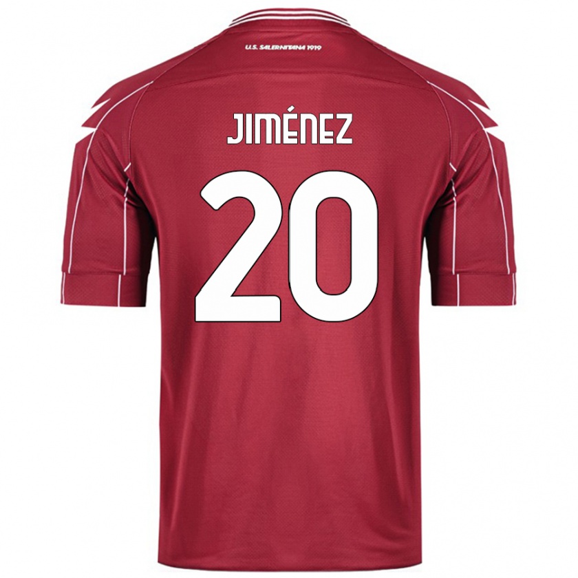 Kandiny Homme Maillot Kaleb Jiménez #20 Bordeaux Tenues Domicile 2024/25 T-Shirt