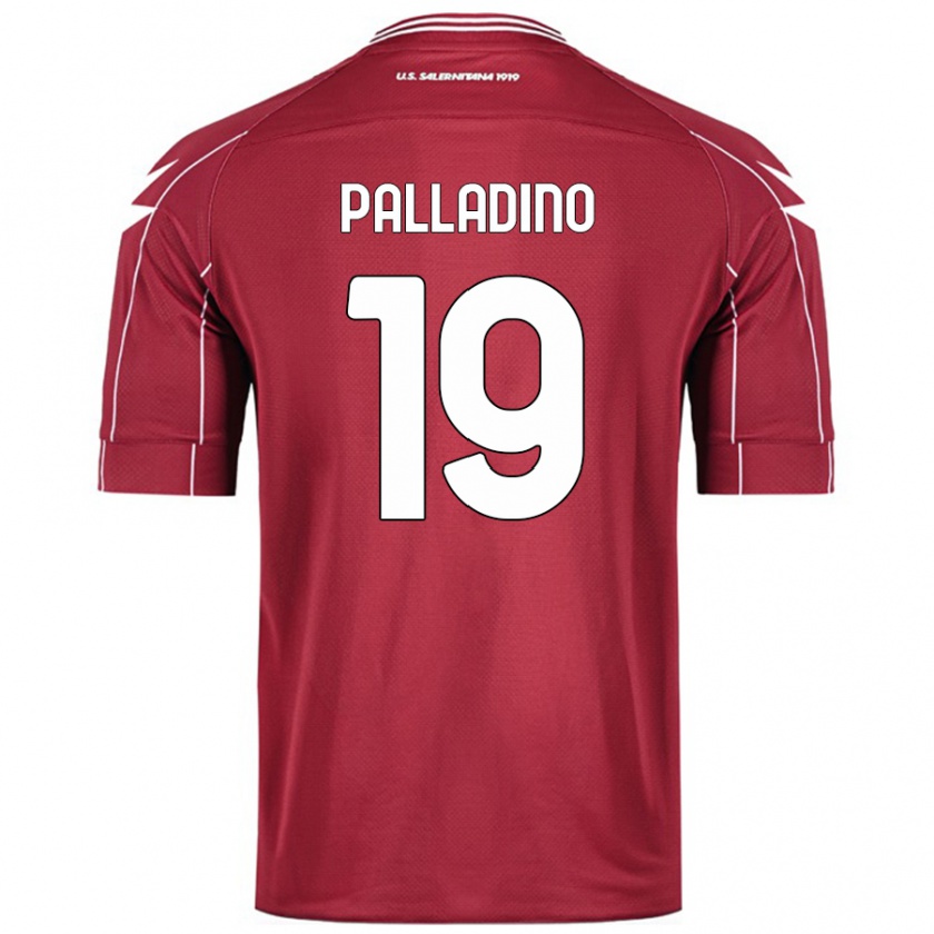 Kandiny Homme Maillot Alfonso Palladino #19 Bordeaux Tenues Domicile 2024/25 T-Shirt