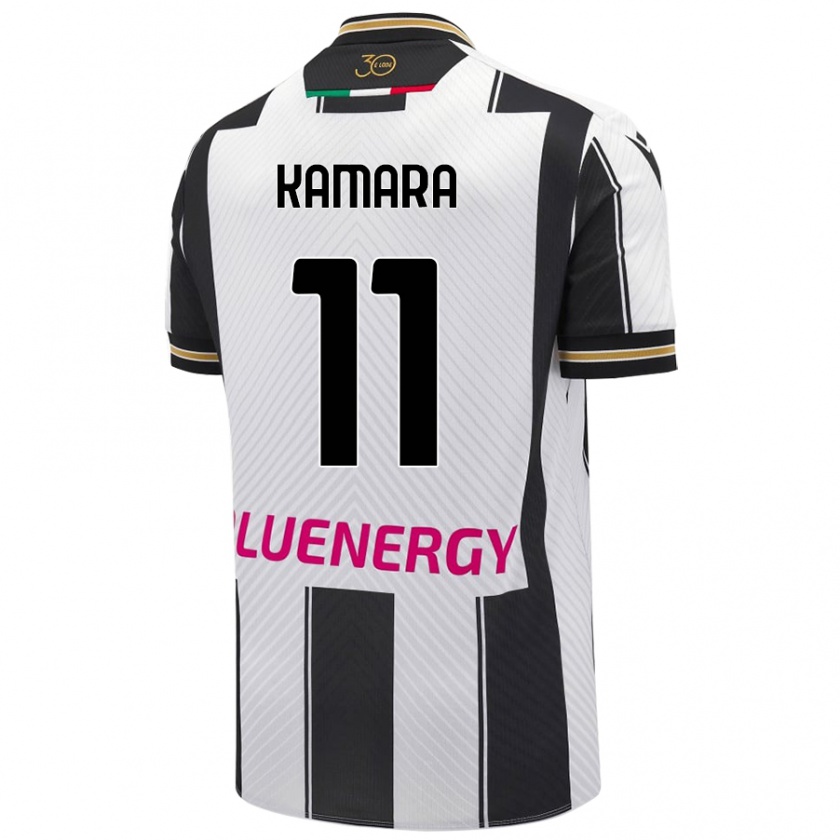 Kandiny Homme Maillot Hassane Kamara #11 Blanc Noir Tenues Domicile 2024/25 T-Shirt