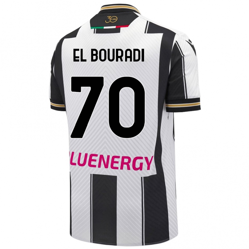 Kandiny Homme Maillot Walid El Bouradi #70 Blanc Noir Tenues Domicile 2024/25 T-Shirt