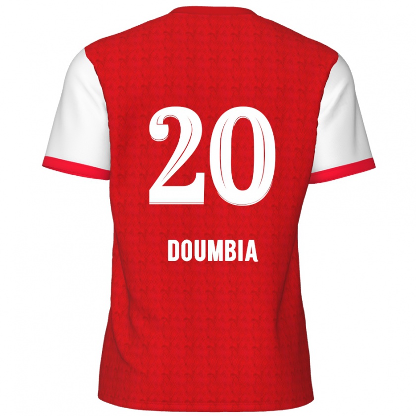 Kandiny Homme Maillot Mahamadou Doumbia #20 Rouge Blanc Tenues Domicile 2024/25 T-Shirt