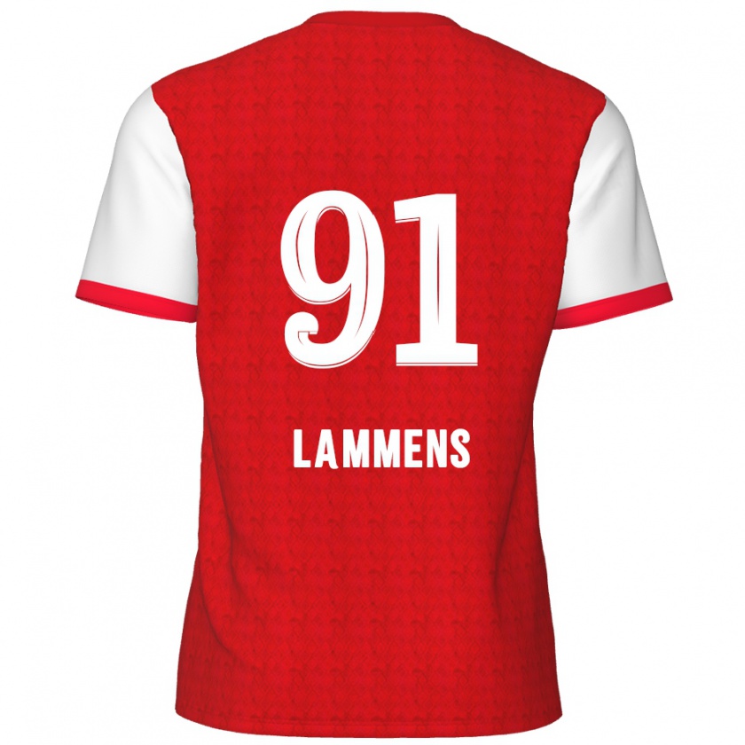 Kandiny Homme Maillot Senne Lammens #91 Rouge Blanc Tenues Domicile 2024/25 T-Shirt