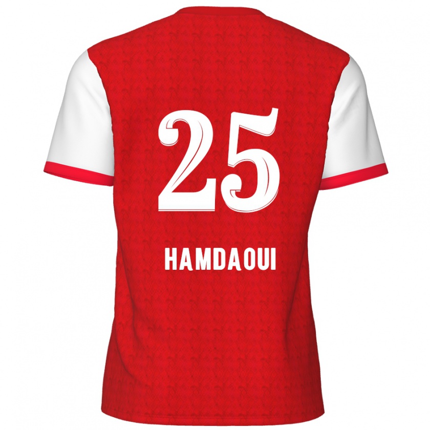 Kandiny Homme Maillot Youssef Hamdaoui #25 Rouge Blanc Tenues Domicile 2024/25 T-Shirt