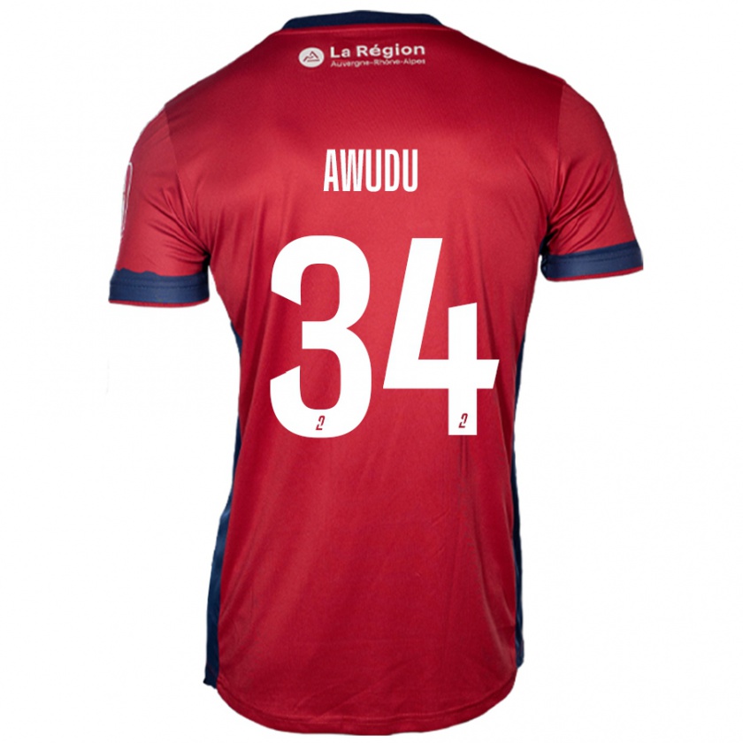 Kandiny Homme Maillot Sumaila Awudu #34 Bordeaux Clair Tenues Domicile 2024/25 T-Shirt