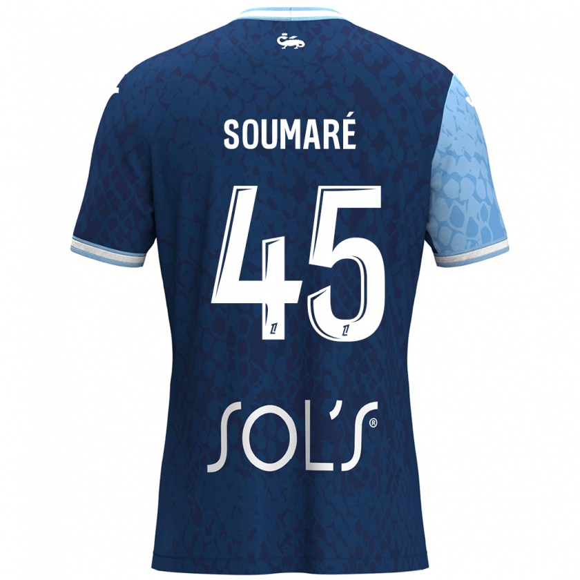 Kandiny Homme Maillot Issa Soumaré #45 Bleu Ciel Bleu Foncé Tenues Domicile 2024/25 T-Shirt