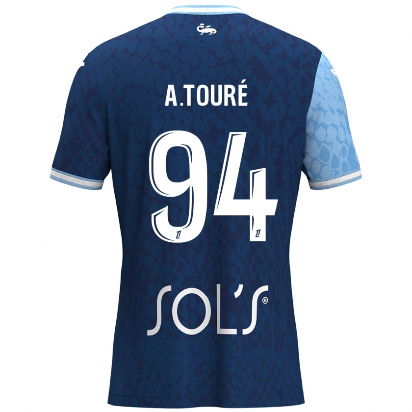 Kandiny Homme Maillot Abdoulaye Touré #94 Bleu Ciel Bleu Foncé Tenues Domicile 2024/25 T-Shirt