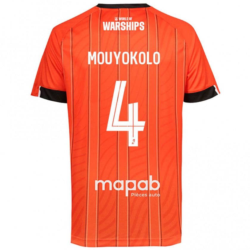 Kandiny Homme Maillot Loris Mouyokolo #4 Orange Tenues Domicile 2024/25 T-Shirt