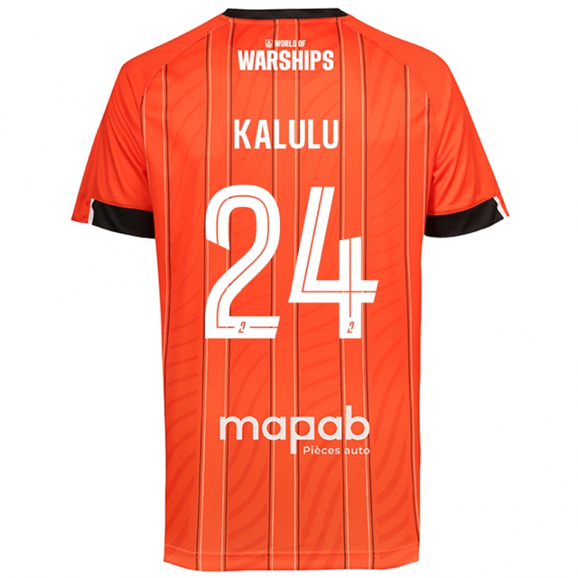 Kandiny Homme Maillot Gédéon Kalulu #24 Orange Tenues Domicile 2024/25 T-Shirt