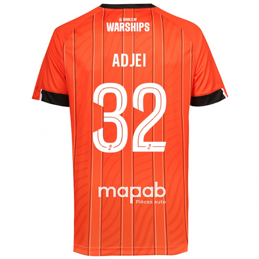 Kandiny Homme Maillot Nathaniel Adjei #32 Orange Tenues Domicile 2024/25 T-Shirt