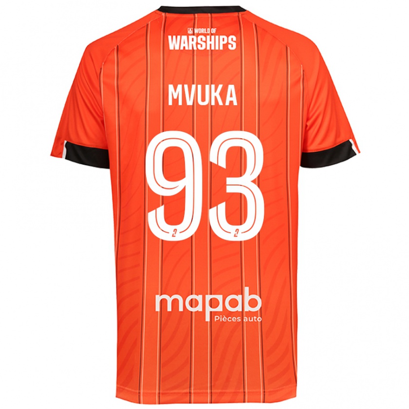 Kandiny Homme Maillot Joel Mvuka #93 Orange Tenues Domicile 2024/25 T-Shirt