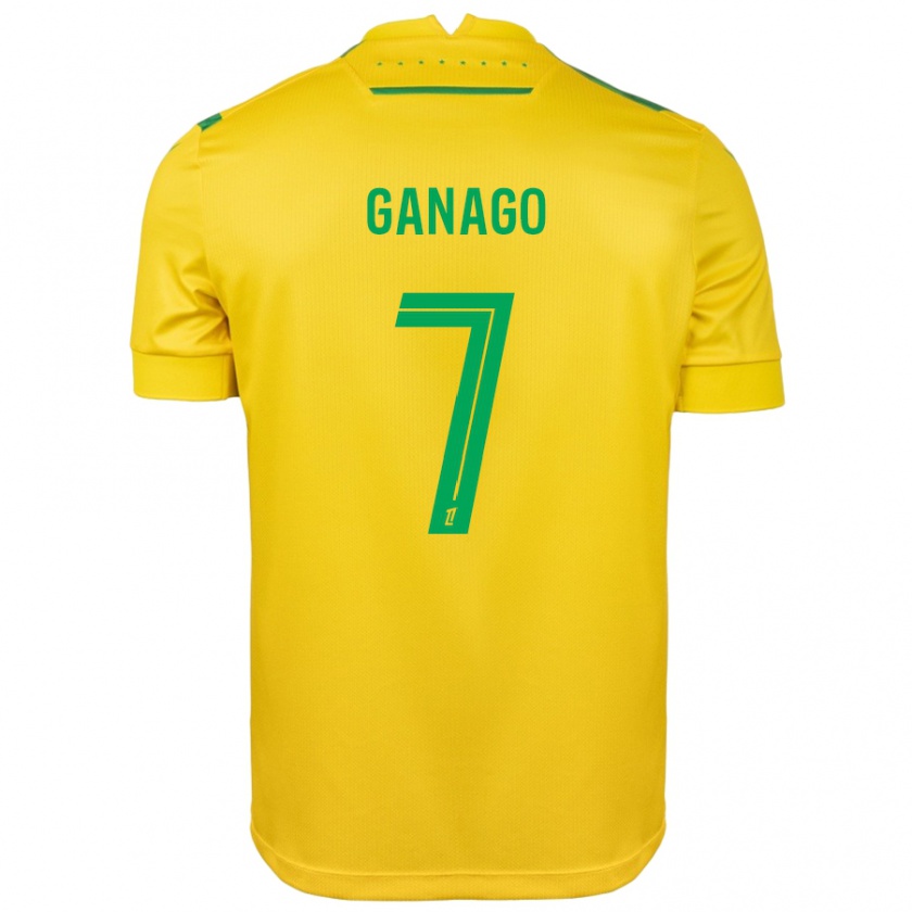 Kandiny Homme Maillot Ignatius Ganago #7 Jaune Vert Tenues Domicile 2024/25 T-Shirt