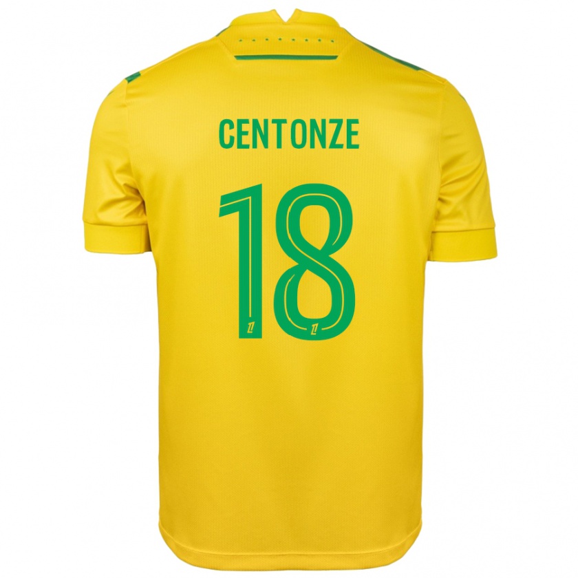 Kandiny Homme Maillot Fabien Centonze #18 Jaune Vert Tenues Domicile 2024/25 T-Shirt