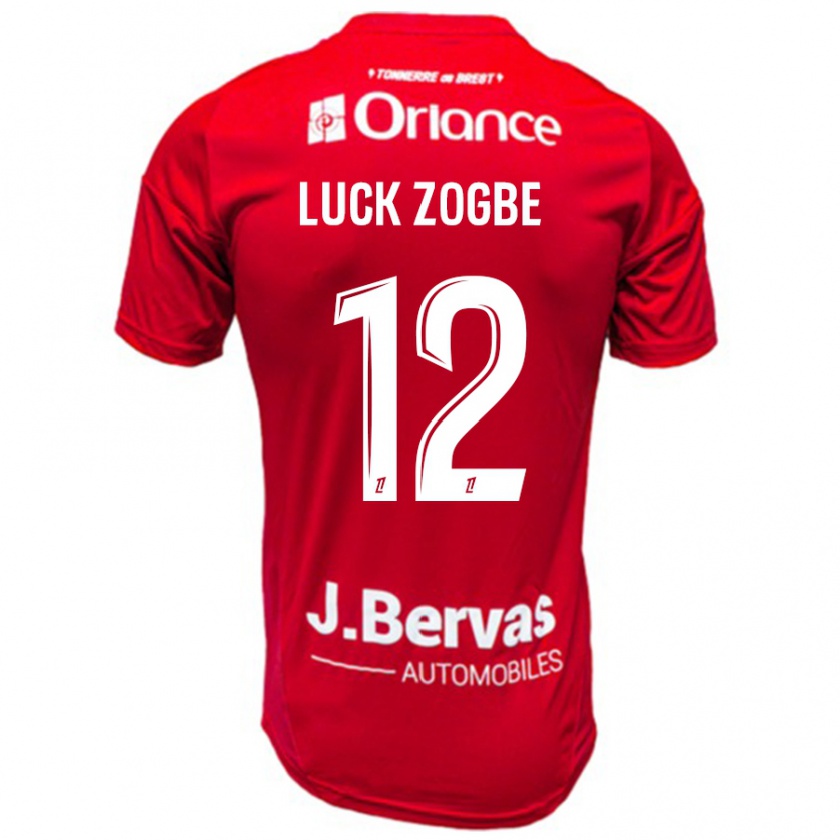 Kandiny Homme Maillot Luck Zogbé #12 Rouge Blanc Tenues Domicile 2024/25 T-Shirt