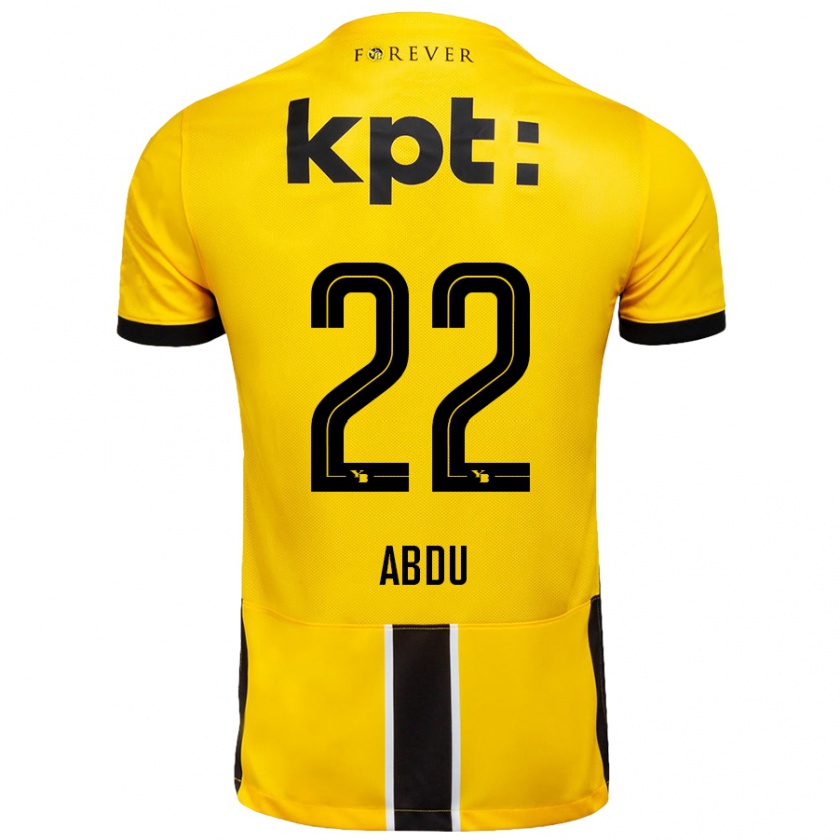 Kandiny Homme Maillot Abdu Conté #22 Jaune Noir Tenues Domicile 2024/25 T-Shirt