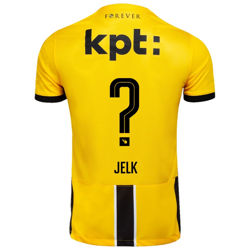 Kandiny Homme Maillot Jano Jelk #0 Jaune Noir Tenues Domicile 2024/25 T-Shirt