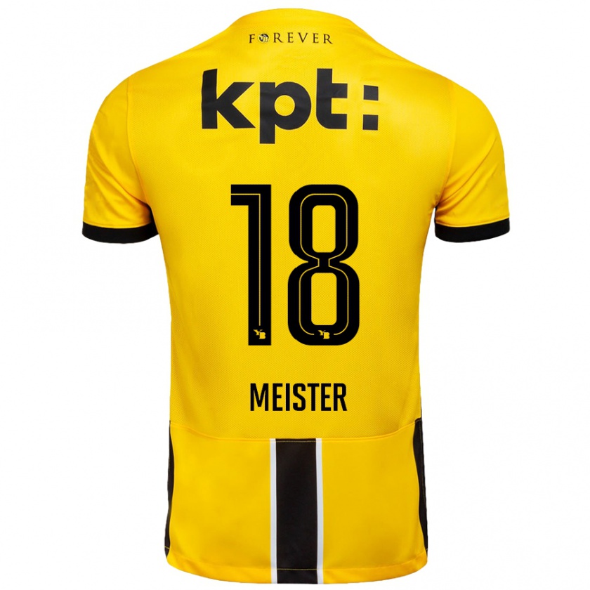 Kandiny Homme Maillot Wibke Meister #18 Jaune Noir Tenues Domicile 2024/25 T-Shirt